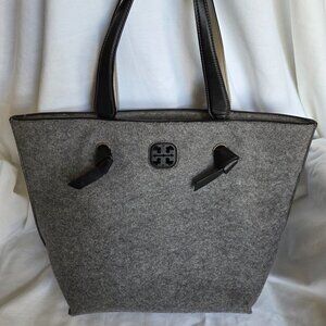 Tory Burch Leather Trimmed Felt Tote Bag